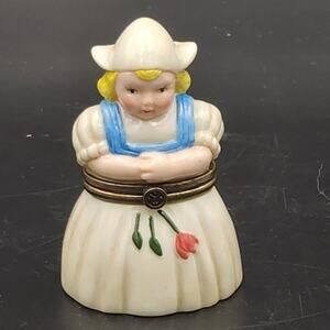Department 56 Hinged Trinket Box Mini Cookie Jar Style Dutch Girl